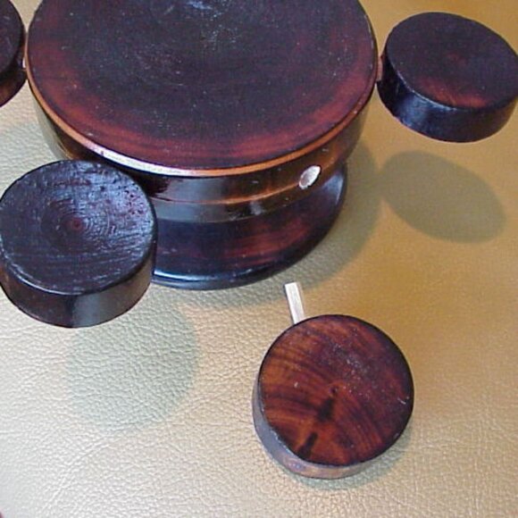 VTG 2 piece Hand Carved Wooden Mushroom & Toadstools Folk Art Display Sculpture - Picture 9 of 9